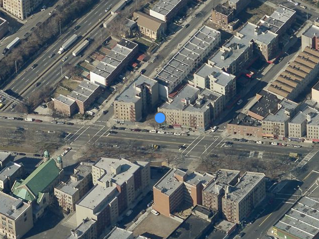 1907 Southern Boulevard, overhead shot by Bing Maps