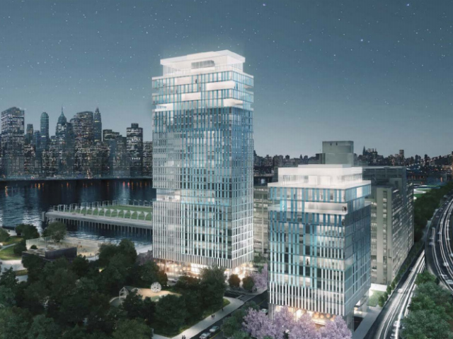 Asymptote Architecture's rendering for the new Brooklyn Bridge Park tower