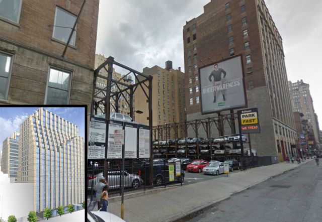 241 West 28th Street, street shot from Google Maps, inset rendering from Edison Properties