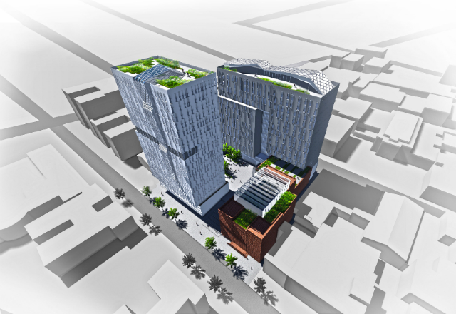 Library Square, rendering from BLA