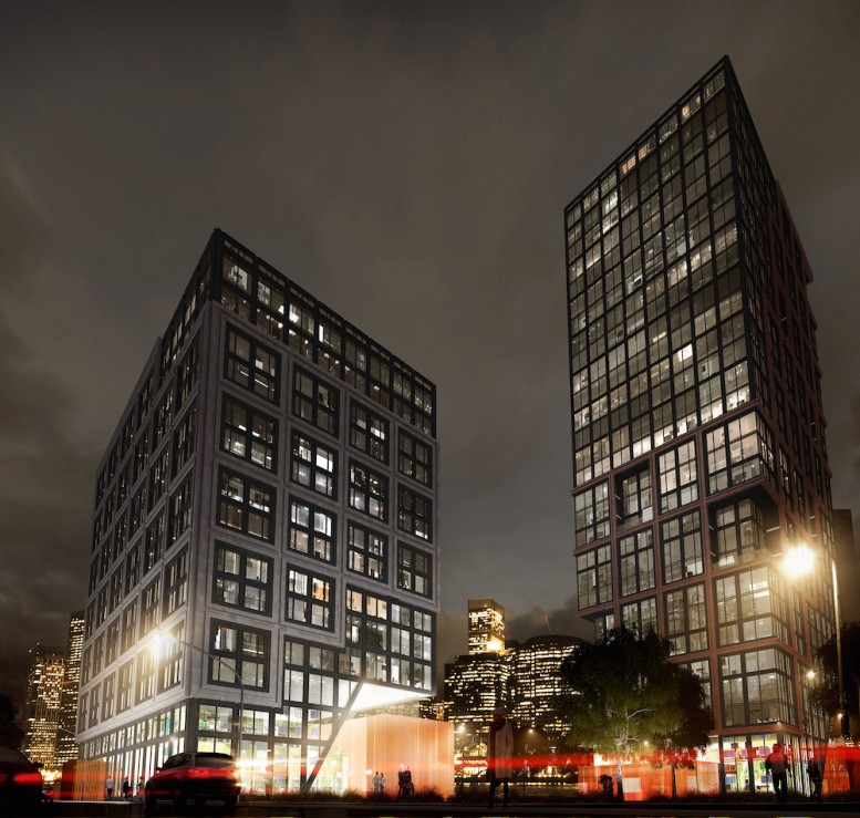 brooklyn bridge park pier 6 night rendering