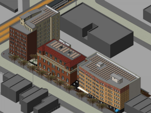 Our Lady of Lourdes redevelopment, rendering via Georgica Green