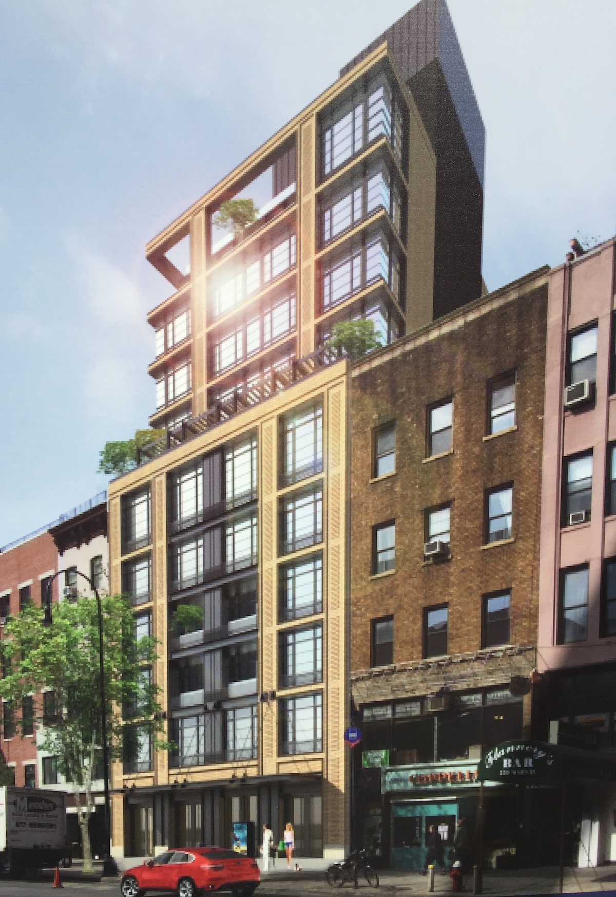 Construction rendering of 209 West 14th Street, photo by tipster