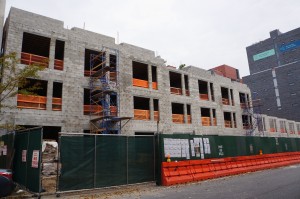 Townhouses under construction at 14-38 Vanderbilt Avenue