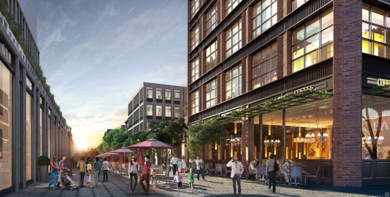 680 Baltic Street courtyard, rendering via SLCE Architects