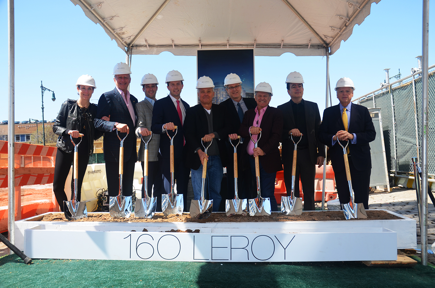 Groundbreaking for 160 Leroy Street. All photos by the author