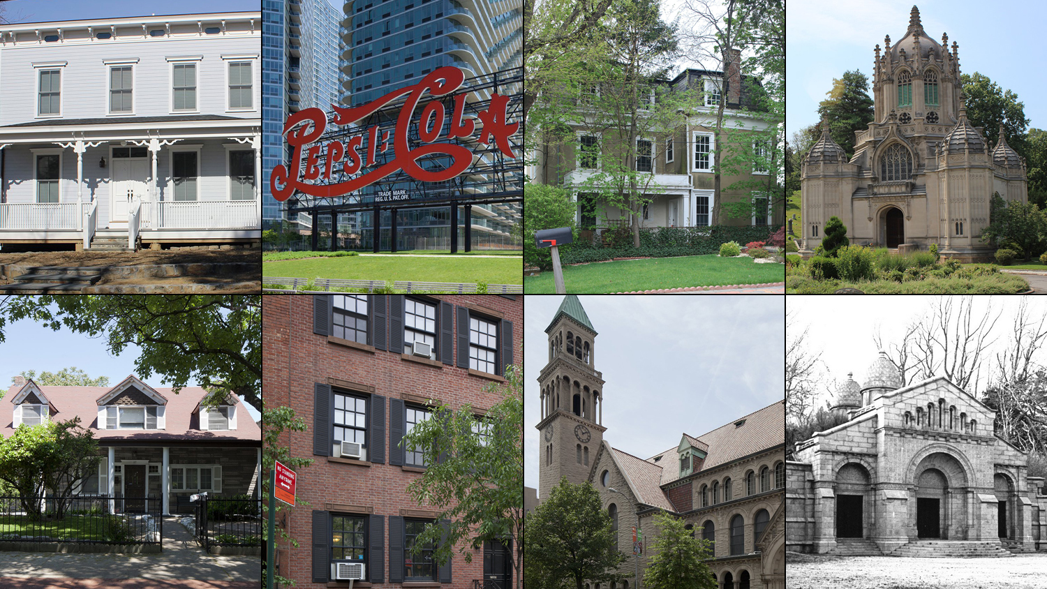 The eight new landmarks designated by the Landmarks Preservation Commission