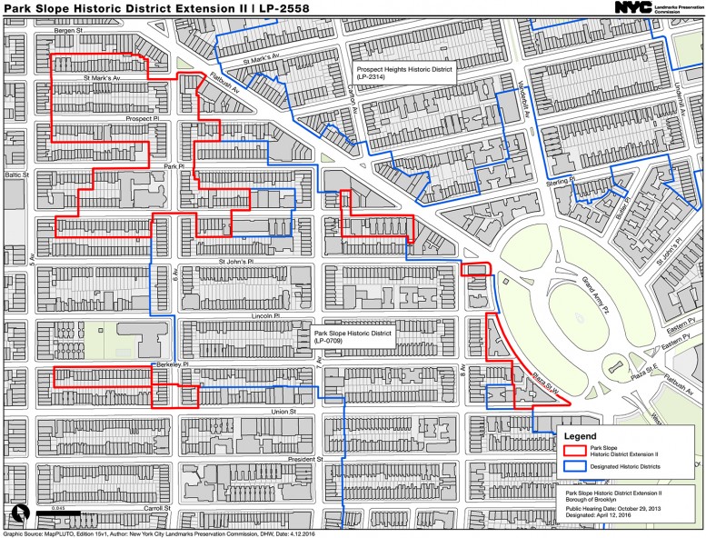 Map of Park Slope Historic District Extension II