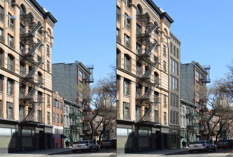 25 Bleecker Street, existing and proposed conditions.