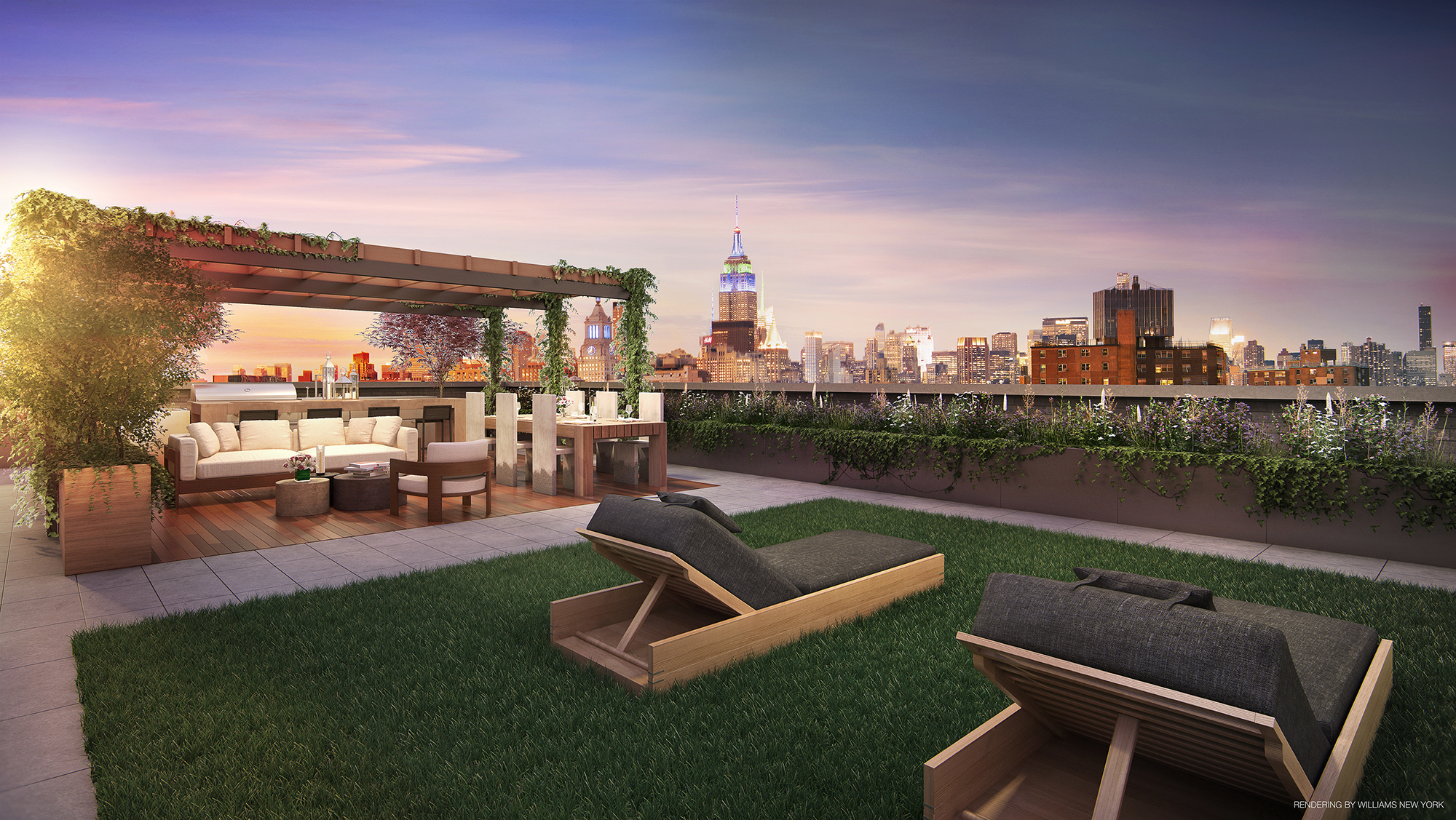 Rendering of the roof deck at 196 Orchard Street. Credit: Williams New York