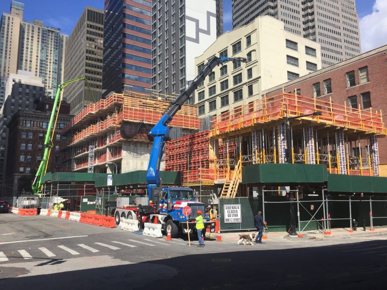 151 Maiden Lane at left, One Seaport at right