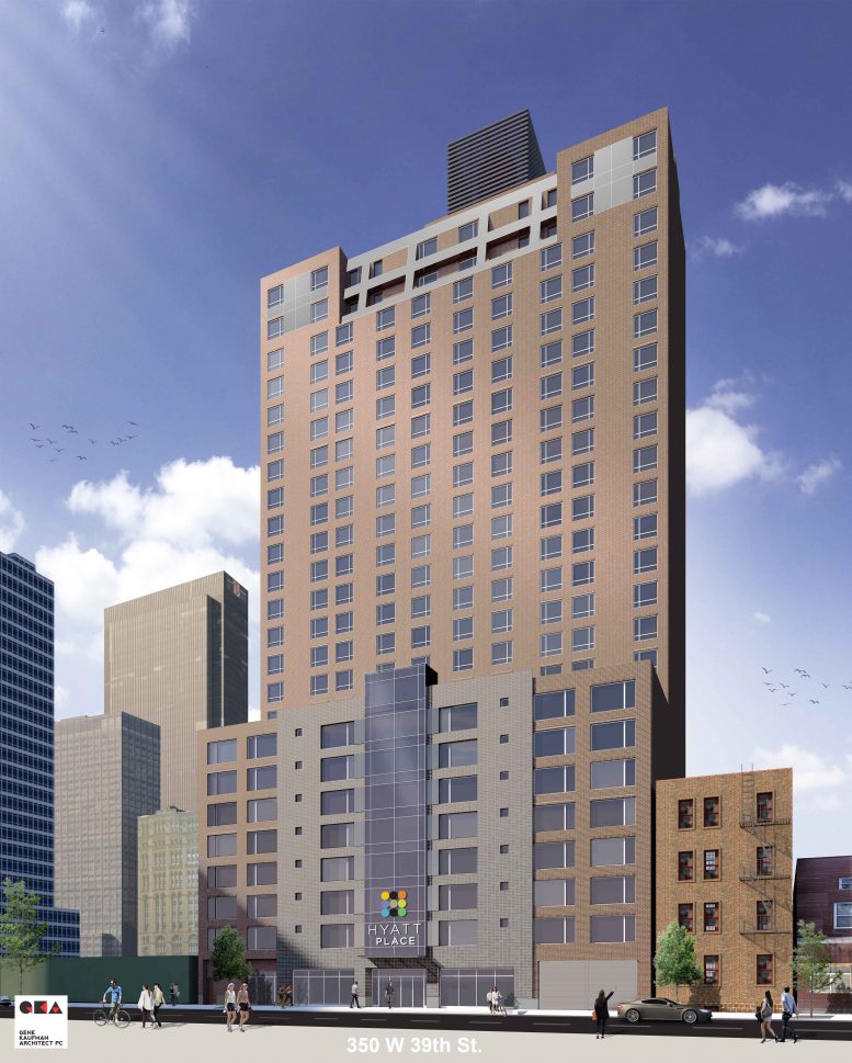 350 West 39th Street, rendering by Gene Kaufman Architect