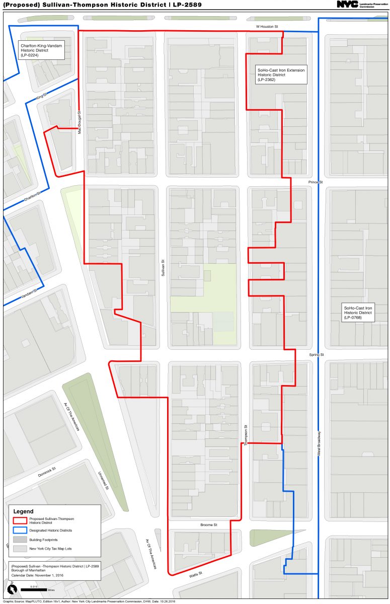 Map of the Proposed Sullivan-Thompson Historic District