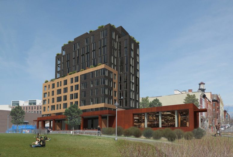 Proposal for 13 Greenpoint Avenue. rendering by Kutnicki Bernstein Architects