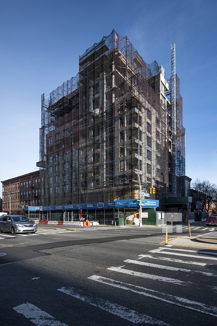 Construction at the Baltic Park Slope in December of 2016. Photo by Tectonic for YIMBY