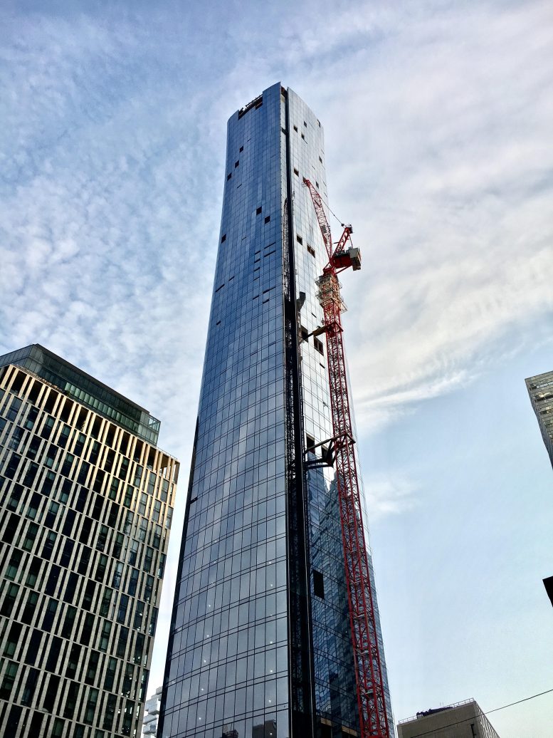 111 Murray Street with crane coming down on south side. Photograph by Michael Young