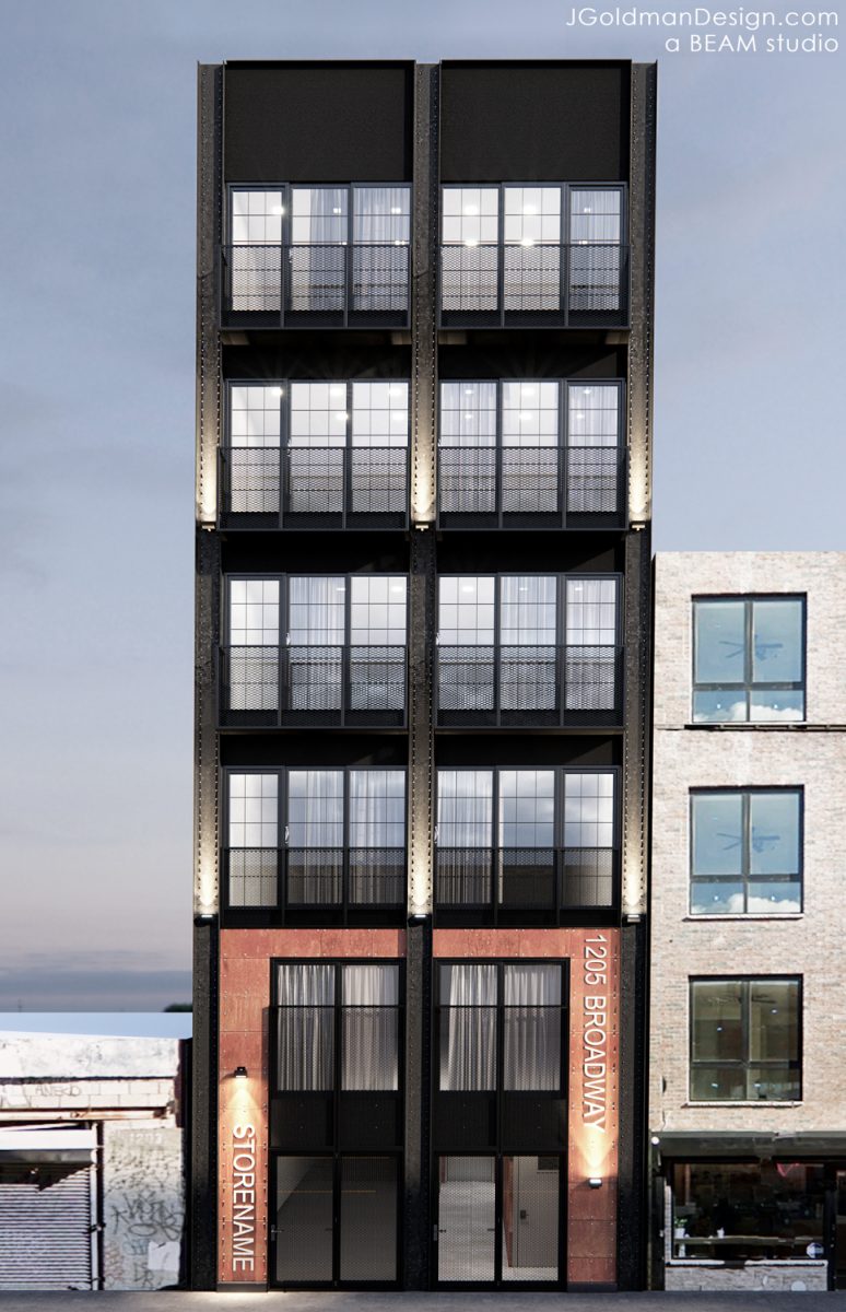 1205 Broadway elevation, rendering by Beam Group