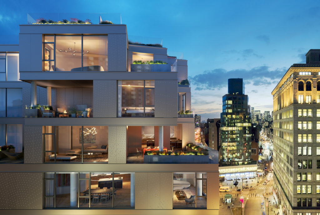 80 East 10th Street hummingbird view, rendering by MOSO Studio