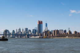 One Manhattan Square, from Williamsburg South Ferry Terminal, by Andrew Campbell Nelson