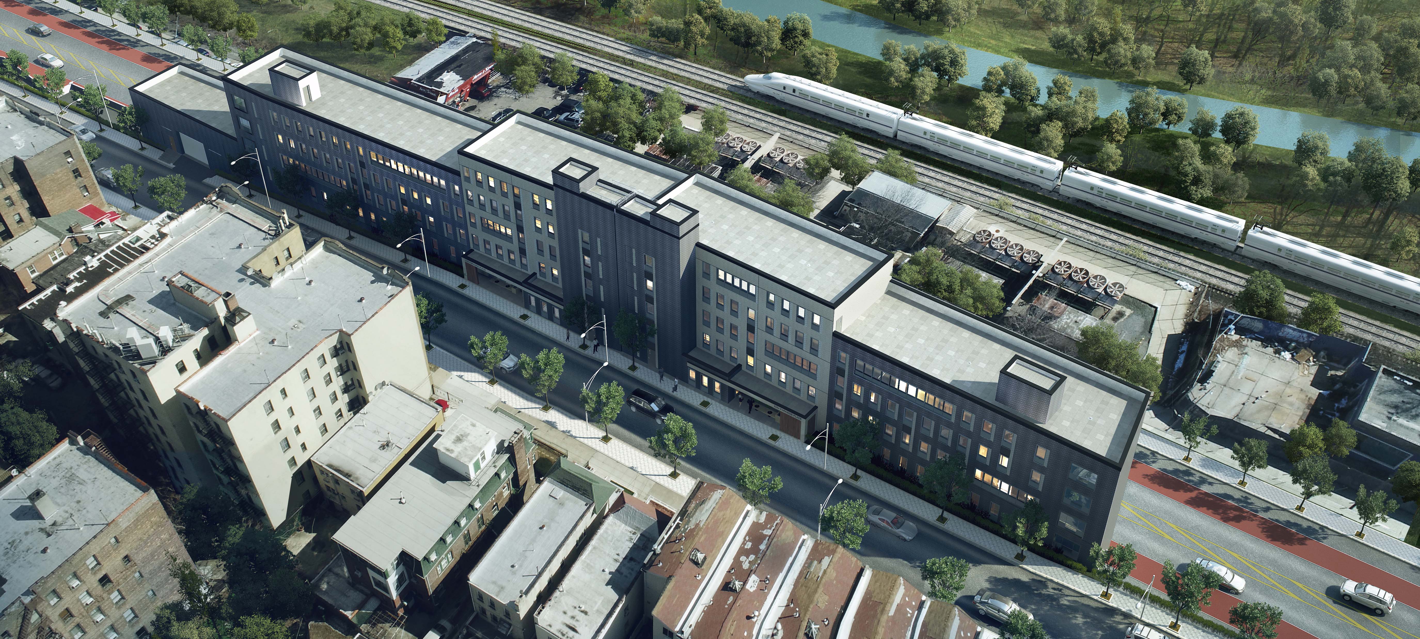3254 Parkside Place Aerial view, rendering courtesy UA Builders Group, with design by Marin Architects
