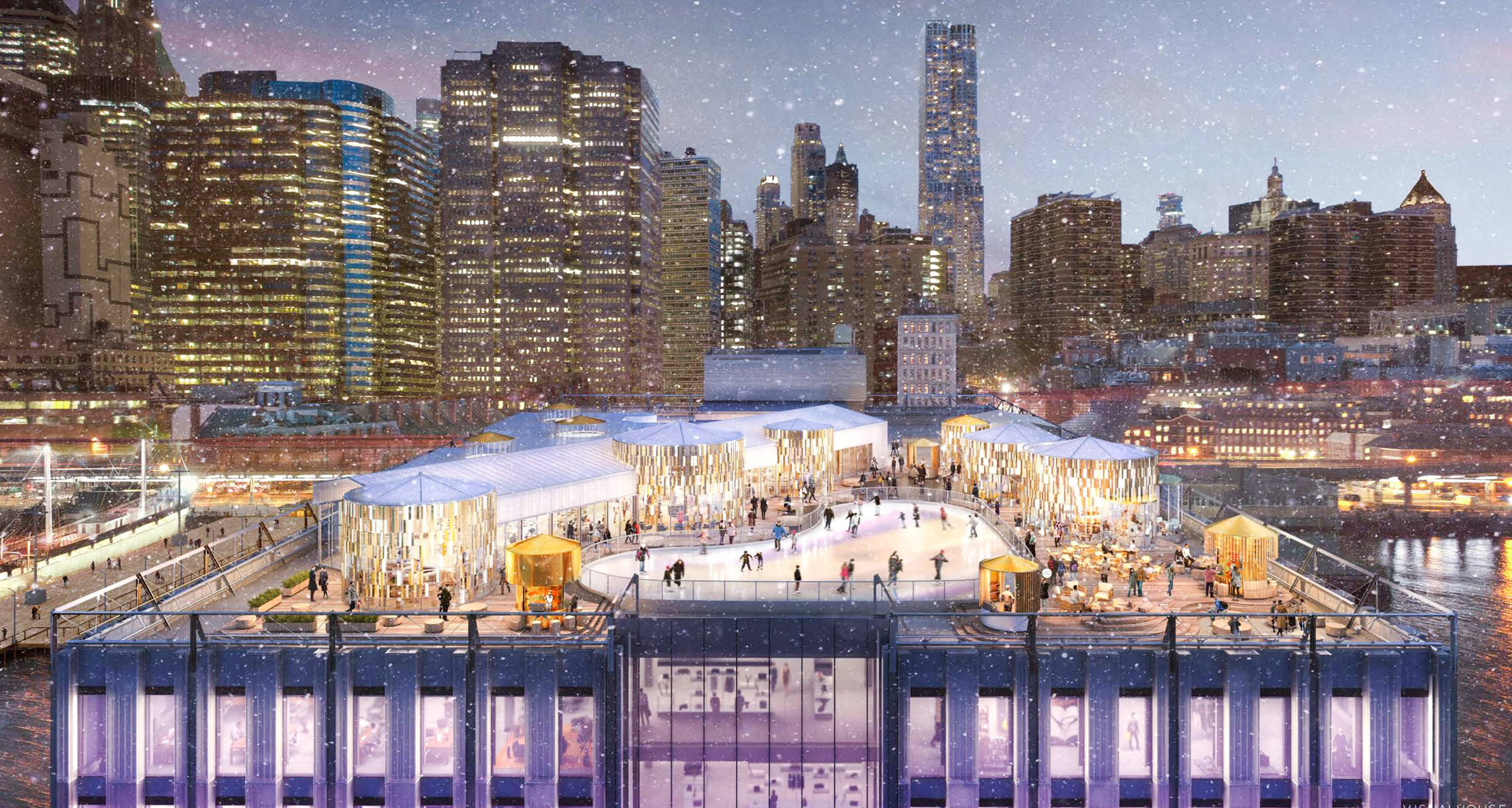 Pier 17 Winter Village Proposal, rendering by Visual House