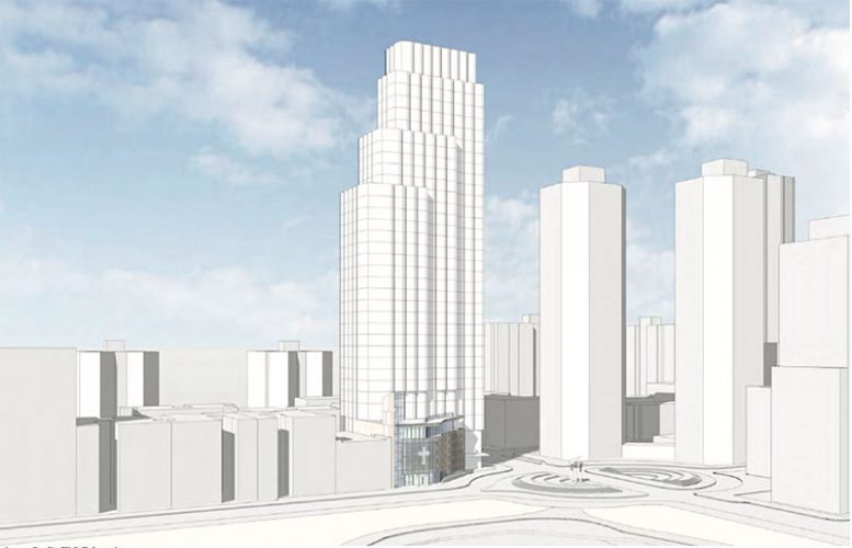 Rendering of 5 West 110th Street - View from Central Park (FX Collaborative)