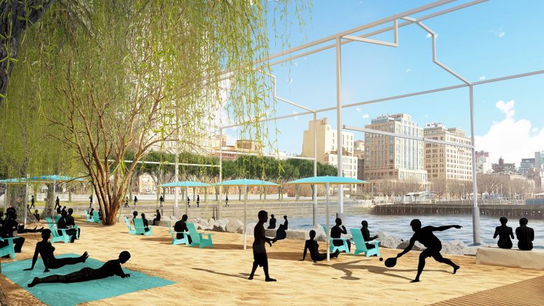 Rendering of Beach in the Gansevoort Peninsula at Hudson River Park