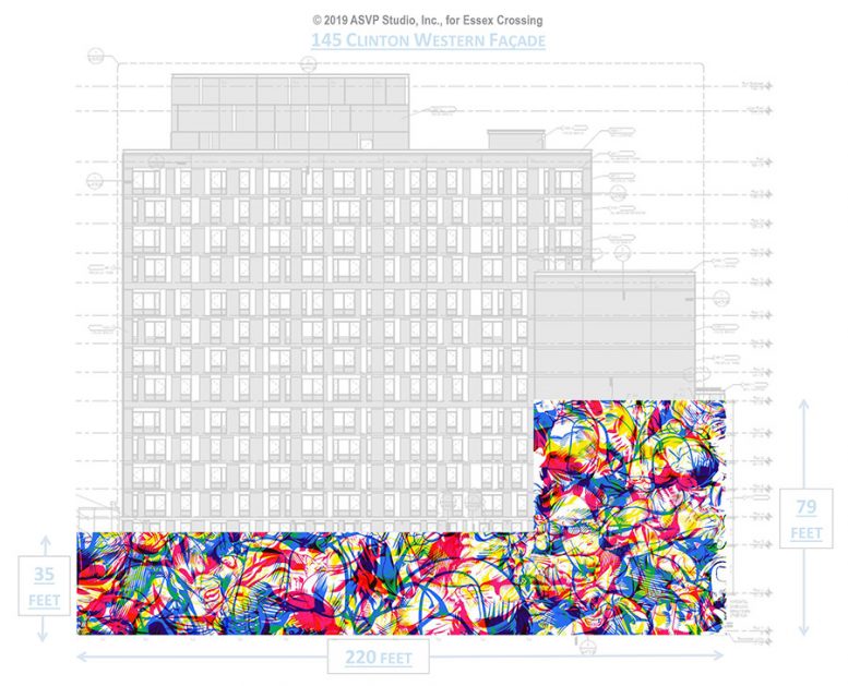 Rendering of the 10,600 square foot mural at Essex Crossing (Photo: ASVP Studio, Inc.)