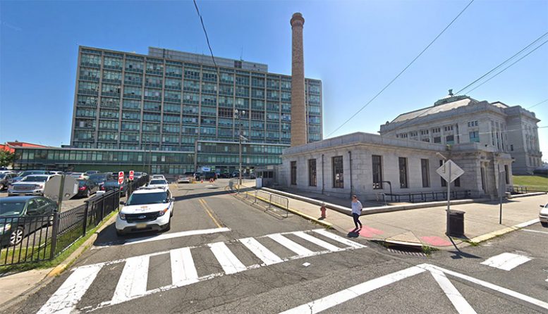 The Hudson County Administration Building (left) and the William J. Brennan Courthouse (right)
