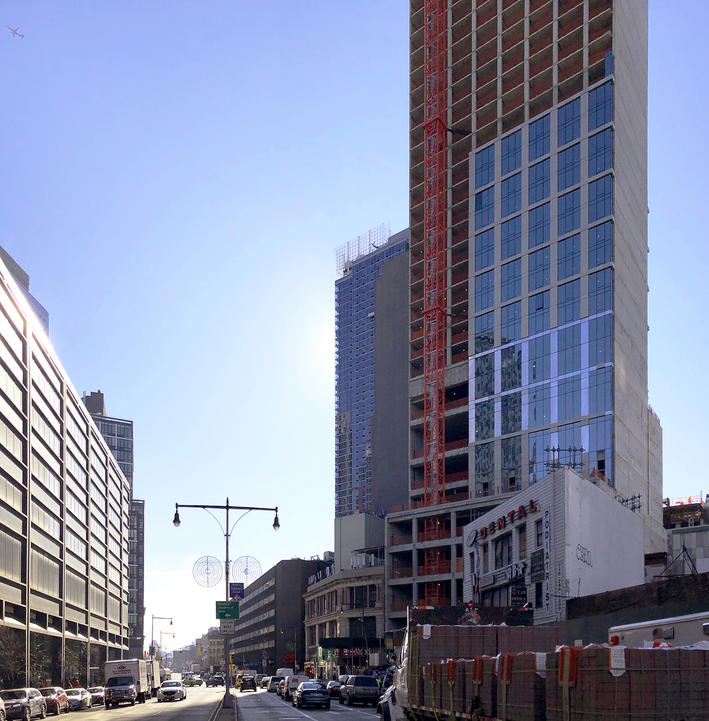 Installation Begins on 540 Fulton Street's Façade in Downtown Brooklyn