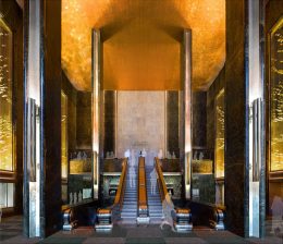 45 Rockefeller Plaza - Proposed east lobby and mezzanine looking west (Gabellini Sheppard Associates)