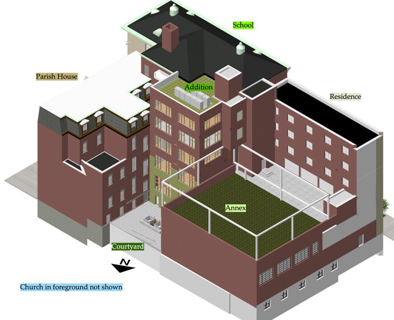 Axonometric view of the proposed addition - Ernest Harris Architects