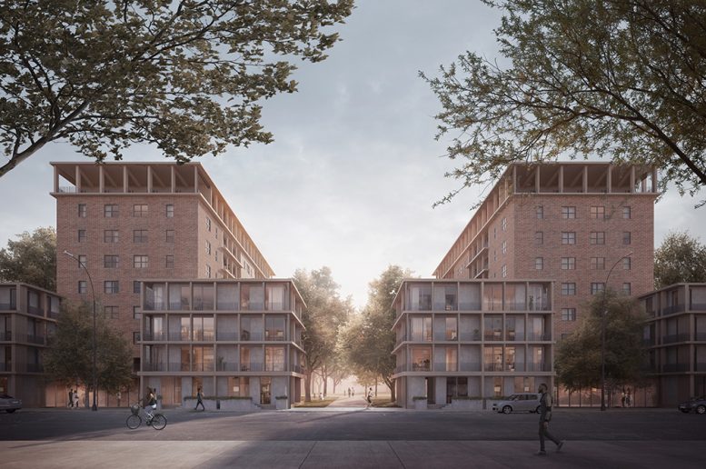 Exterior view of the reimagined Cooper Park Houses - Peterson Rich Office