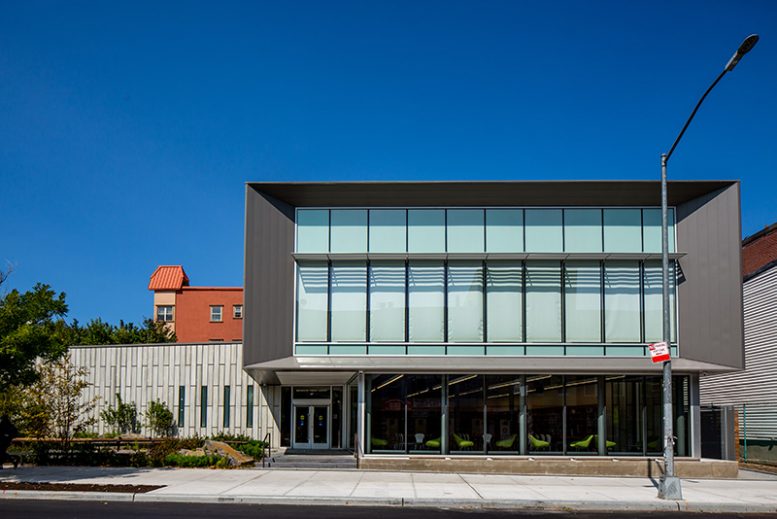 Exterior view of the The Greenpoint Library and Environmental Education Center - Photo by Gregg Richards