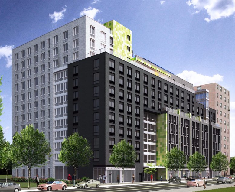 Exterior rendering of Van Dyke II at 405 Dumont Avenue. Courtesy of SLCE Architects