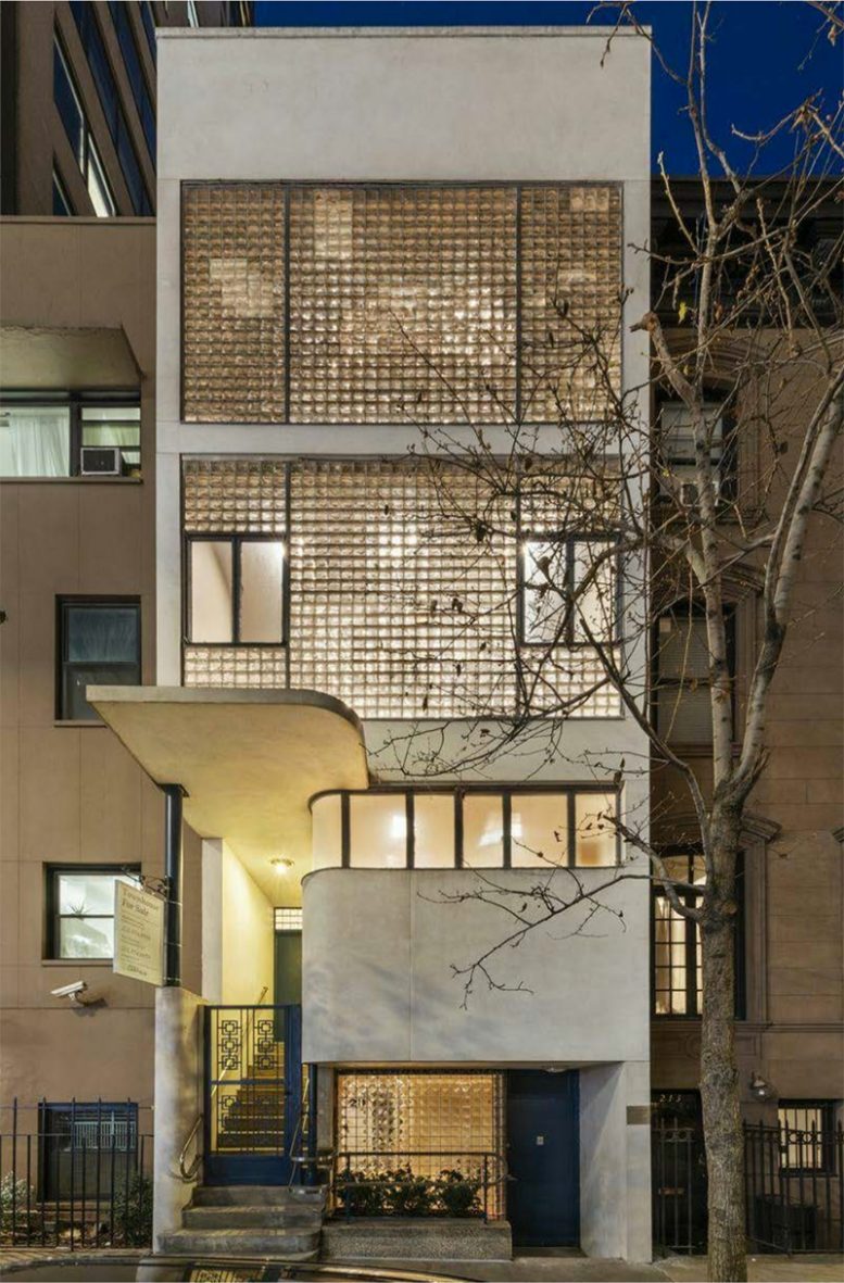 Existing conditions of the Lescaze House, front elevation (211 East 48th Street) - The Turett Collective