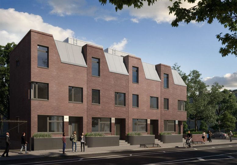 Rendering of 39 Chauncey Street; View from Lewis Avenue - NV Design Architecture