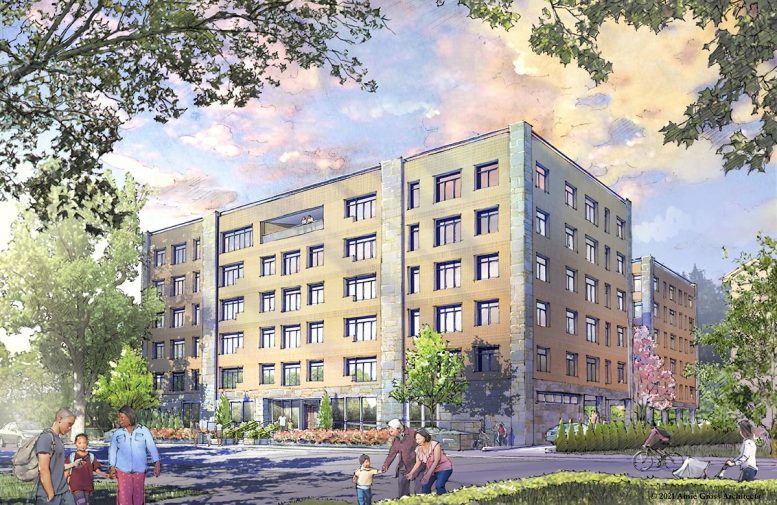 Perspective rendering of Hudson Hill - Courtesy of Amie Gross Architects