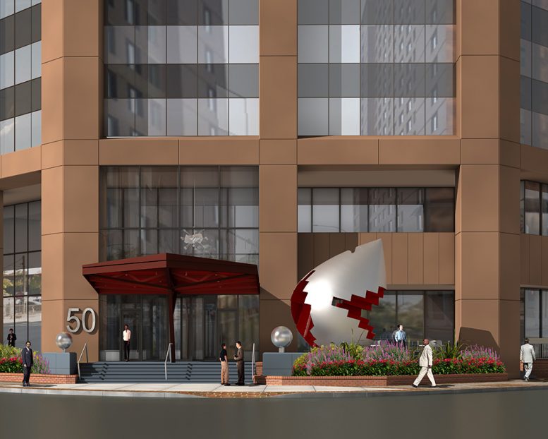 Rendering of Fragments of Something Bigger at 50 Main Street - Georgi Minchev; Ginsburg Development Companies (GDC)