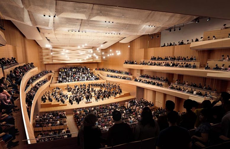 Interior renderings of the new David Geffen Hall from, House-Left - Diamond Schmitt Architects