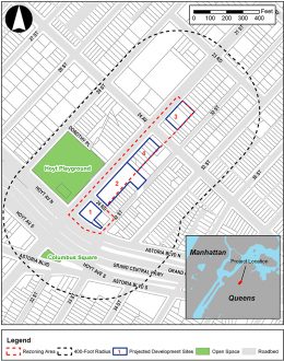 Site map of 31st Street rezoning in Astoria, Queens