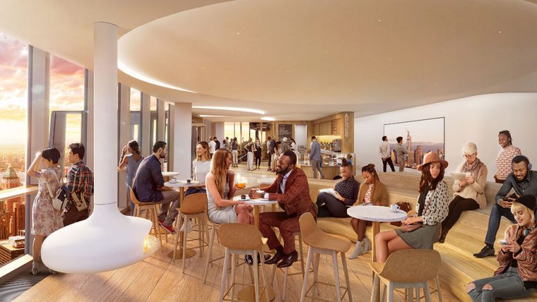 Rendering of interiors at APRES, SUMMIT One Vanderbilt - Snøhetta; SL Green