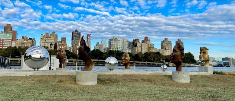 The Girl Puzzle monument on Roosevelt Island