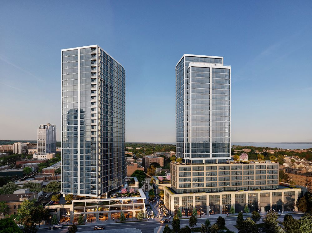 Rendering of One Clinton Park (left) and Two Clinton Park (right) - Courtesy of RXR Realty