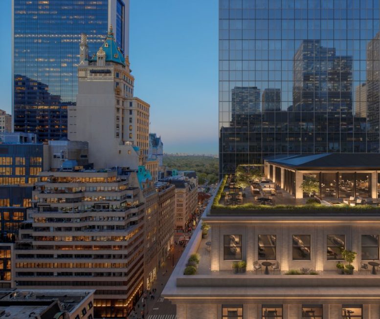 Rendering of outdoor terraces at CORE NY - Courtesy of Core Club