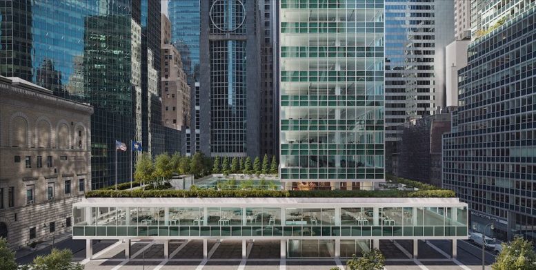 Overhead view of the Lever House podium and Lever Club amenity deck