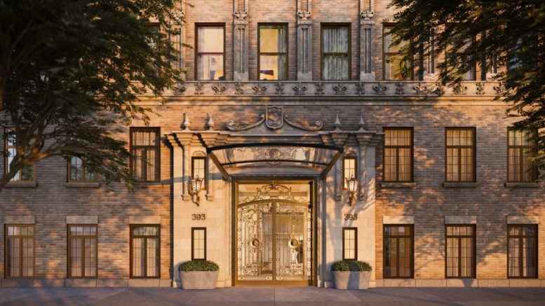 Historic facade at 393 West End Avenue