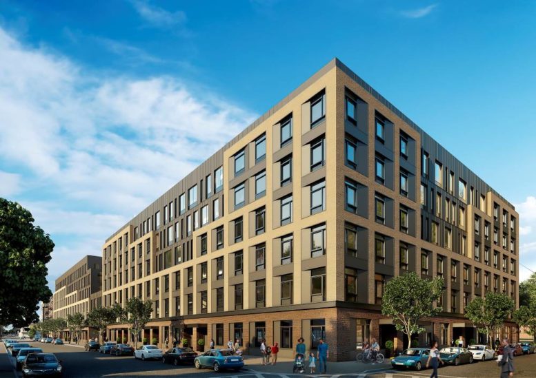 Renderings of the new mixed-income property at Essex Plaza - Courtesy of Fairstead