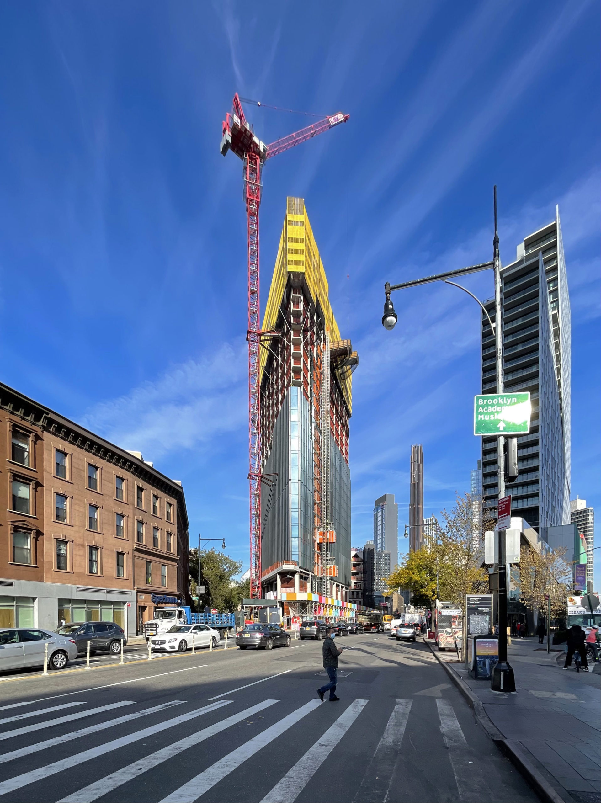 View of construction at 100 Flatbush Avenue (October 2022) - Photo by Michael Young