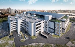 Aerial rendering of the Bronx Logistics Center - Turnbridge Equities; ARCO Design/Build Industrial